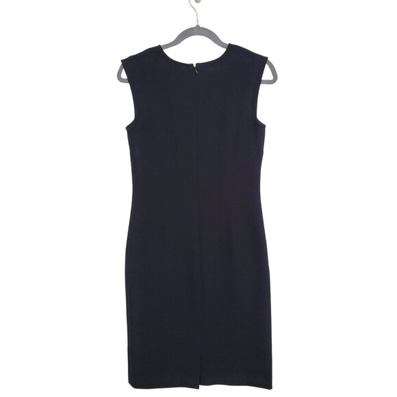 Ann Taylor LOFT Womens Black Cocktail Dress Size 2 Midi Sheath Career Office - Picture 2 of 10